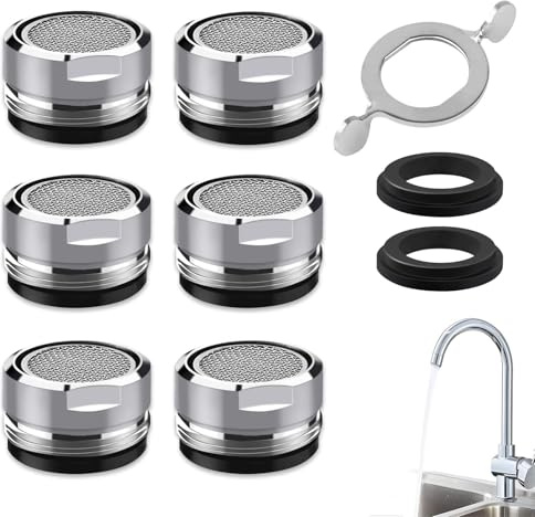 Wasserhahn Sieb M24,6 Stück Perlatoren für Wasserhähne M24,Wasserhahn Aufsatz Perlator mit ABS,Wasserhahn Strahlregler Aufsatz Außengewinde, Mischdüse mit Edelstahlfilter inkl fürWasserhahn