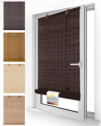 Sol Royal Bambus Rollo ohne Bohren Holz Jalousie Fenster innen Holzrollo