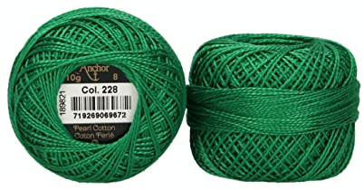 Anchor Perlgarn 8, 4591008-00228, Farbe:grün, Stickgarne