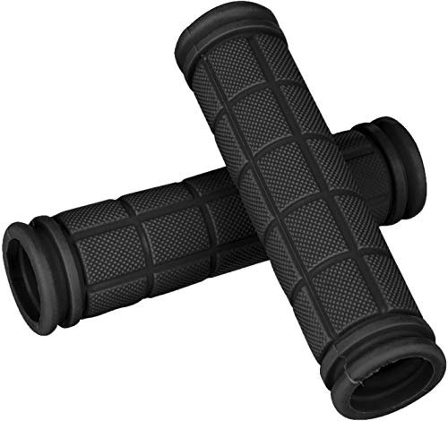 Voarge Manillar de manillar de bicicleta, 2 piezas empuñadura de bicicleta de montaña, manillar antideslizante de goma suave, mango de silicona para accesorios de bicicleta, negro