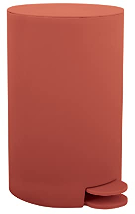 MSV Osaki Cosmetic Bin Pedal Bin 3 Litres with Removable Inner Bucket Terracotta Red