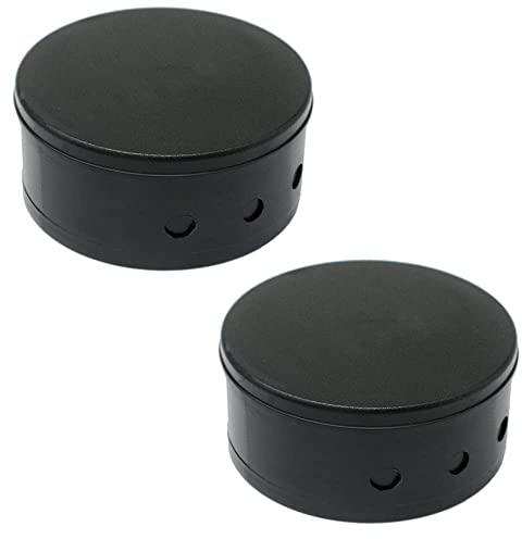 2x Abdeckdose ø 70x31mm Kunststoff Verteilerdose matt incl. Holzschrauben und 3-Loch Zugentlaster (Schwarz)
