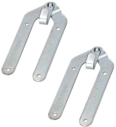 KOTARBAU® 2er Set Leiterband mit Haken Leiterscharnier Verzinkt Scharnier Stehleiterband Silber Leiter Band Öffnung 180 Grad Klappleiterband Top-Qualität