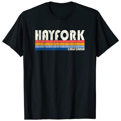Retro Vintage 70s 80s Style Hayfork, CA T-Shirt