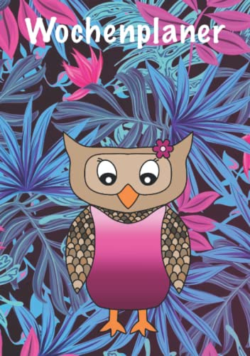 Wochenkalender: Wochenkalender ohne Datum, Eule pink, DIN A5