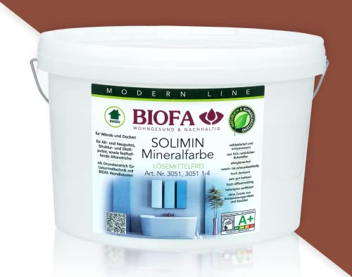 BIOFA SOLIMIN Mineralfarbe Wandfarbe 3051 Silikatfarbe Innenraumfarbe Feuchtraumfarbe PG2 5701 10,00L