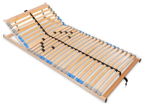 Betten-ABC Madera 7-Zonen-Lattenrost, stabile Holmkonstruktion, Härtegradverstellung, selbstmontierbar – ideal für ergonomischen Schlafkomfort, Größe: 120 x 220 cm, Variante: Mit Kopfteilverstellung