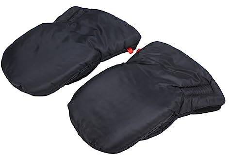 Kinderwagen Handwärmer Winterhandschuhe für Eltern, Schwarz, Polar Fleece | Dicke Frostschutzhandschuhe, Winddicht, für Winter Am Kinderwagen, Paar