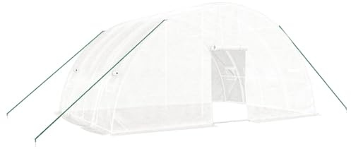 vidaXL Gewächshaus mit Stahlrahmen Weiß 24 m² 6x4x2,85 m