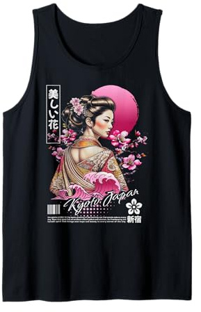 Kyoto Giappone Geisha Giapponese Fiori Di Ciliegio Sakura Canotta