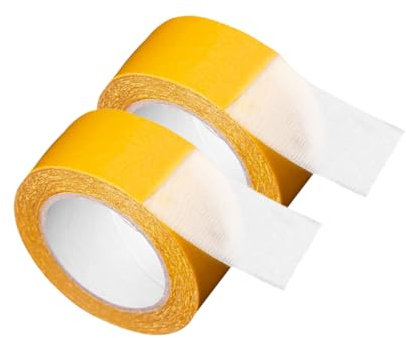 BUGUUYO Doppelseitiges Gewebeklebeband 2 Rollen Gold für Teppiche