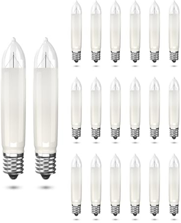 Lamptobe E10 3W 16V, Lampen für Schwibbogen Ersatzbirne 16V, Lichterkette Schwibbogen Warmweiss 2200K LED Birnen für Lichterbogen Weihnachten, Weihnachtspyramide Kerzen (20 Stück)
