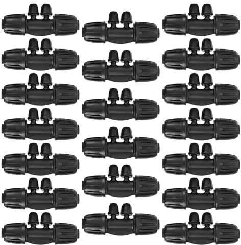 DRELD 20 raccordi a T spinati a 4 vie da 1/2 a 1/4 per tubi di irrigazione a goccia, raccordi per irrigazione a goccia, connettori a T spinati per tubi a goccia da 16 mm