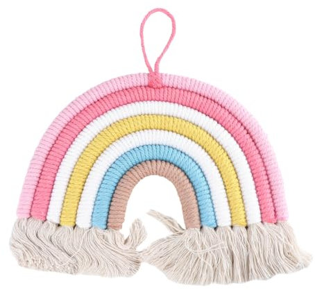 VINTORKY 1stück Handgefertigter Regenbogen Wanddekoration Baumwollseil Für Kinderzimmer Kindergarten Hängendes Ornament in Sanften Farben Einzigartiger Wandbehang Für Kreative Räume
