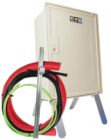 Carré Rouge - Cofanetto contatore per cantiere 15/30/45A sotterraneo, morsettiera IP2X, confezione da 3 m, compatibile con collegamento ENEDIS, fabbricazione francese - 49 x 35 x 20 cm