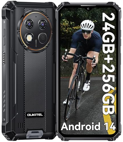 OUKITEL G1 Rugged Smartphone Android 14-2024 24GB+256GB/1TB Telefono Indistruttibile, 6.52 HD+ Display 10600mAh Octa-Core 48MP Camera IP68/IP69K Cellulare Robusto, OTG/GPS/4G Dual SIM/NFC/Face ID