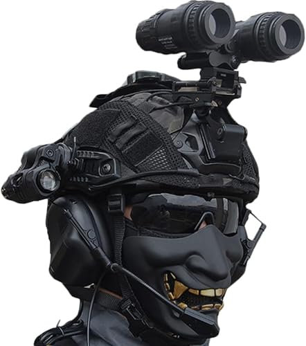 Outdoor-Ausrüstung Mit Headset, Fernglas Und Schutzbrille, Schweres Komplettes Paintball-Schutzausrüstungsset for Herren, Taktische Helm- Und Maskensets(Sets d,L)