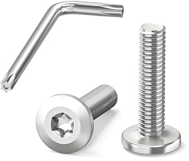 Dayalo Lot de 20 vis à tête plate M4 - Vis Torx M4 x 16 mm - En acier inoxydable A2 V2A - Vis métalliques avec clé Torx - Haute résistance - Protection contre la corrosion