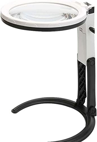 Magnifying Glass Screen Magnifier Desktop Hand Magnifier with LED Light,5X Inspection and Maintenance-Free Optical Lens Distortion,Reading Old,Electronic Lighting,Manual