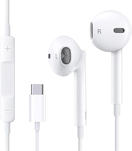 USB C Headphones,TYPE C Earphones Wired HiFi Stereo Noise reduction,USB C Headphones with mic Type C in ear Mic&Volume Control Earbuds for iphone 15 headphones,iPhone 15 Pro,Galaxy S23 A54 P40,Mate 40