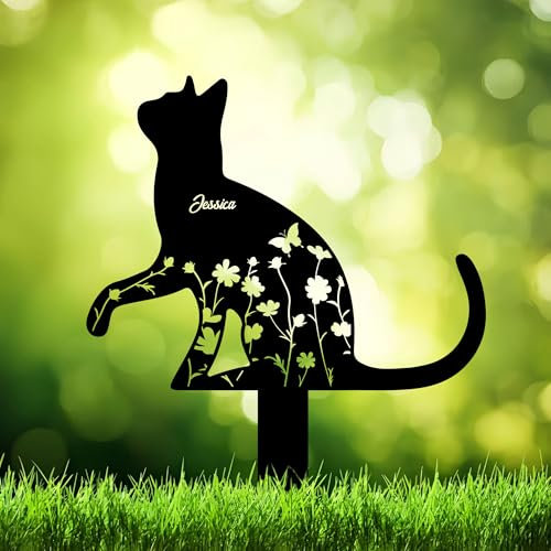 FCLYDER Plaque funéraire personnalisée en métal, Plaque Funéraire pour Animaux, Cadeau Commémoratif pour La Perte de Chien et Chat, Décoration de Jardin