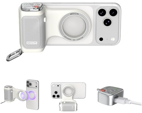 COMITOK MOCA Estabilizador magnético de cardán para iPhone 17 Compatible con iOS 26 con control remoto Desmontable Diseño ergonómico Manija ligera Cardán para smartphone para vlog, TikTok, Youtube