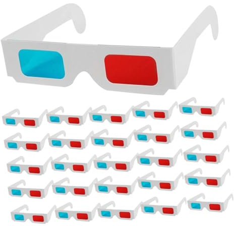 HOLIDYOYO 70pcs Red Blue Anaglyph 3D Paper Glasses for Movies Home Theater Disposable Cardboard 3D Glasses for Adults and
