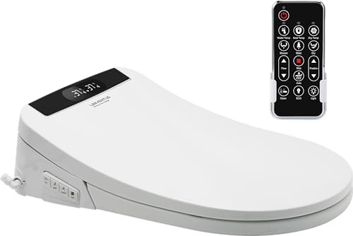 LEEVENTUS japanische Toilette L-MSC403. Nur für U/D-Form WC ab 51 cm Gesamtlänge, nicht für Stand-WC. Smart Bidet mit RF-Fernbedienung, tanklos, mit Durchlauferhitzer.