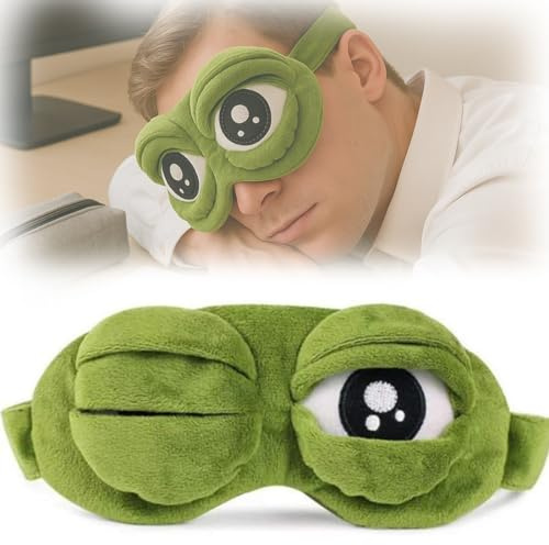 EJRUP Mascherina per Dormire Bambini,Fluff Dormire Divertente novità Cartone Animato,3d Mascherina Occhi per Dormire,Lanugine Benda Sleep Mask Rana Maschera,per Ragazze Ragazzi Casa Viaggio Pisolino