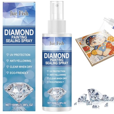 Crunier Spray sigillante per Diamond Painting, 100 ml, Adesivo per Diamond Painting, sigillante Spray per Diamond Painting, per Quadri Scintillanti, sigillante Anti-Perdita per Diamanti