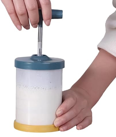Manueller Sahnespender – Edelstahl | Handgehaltener DIY Schlagsahnebereiter | Ergonomischer Komfortgriff Sahneschläger Für Küche Salat Getränke Und Heimbacken Gebrauch