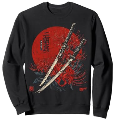 Ragno Rosso Giglio Fiore Katana Spada Anime Giapponese Otaku Felpa