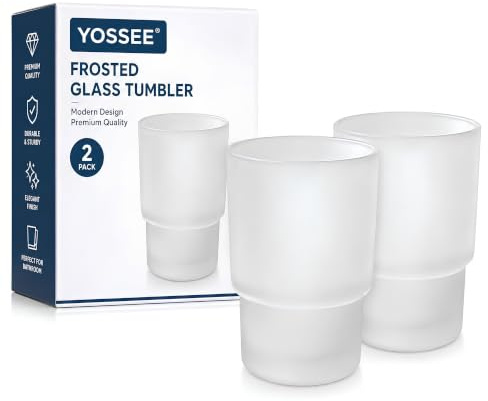 YOSSEE Ersatzglas Badezimmer Becher, Zahnputzbecher Glas, Zahnbürstenbecher