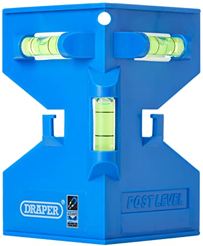 Draper Post Spirit Level | Fence Post Spirit Levelling Tool | Magnetic Pads and Elastic Band | 75042