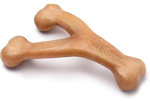 Benebone Giocattolo da masticare per cani a forcella, resistente, per masticatori aggressivi, vero pollo, gigante, prodotto negli Stati Uniti.