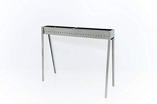 Lisa Canalina Cuisinière brochettes et rôtisseries à Charbon, Acier Inoxydable, Milano 100 cm