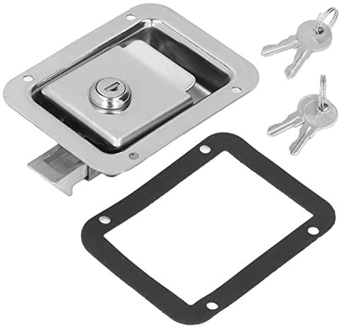 RV Door Latch, Travel Trailer Lock Stainless Steel Flush Mount Paddle Handle Single Point Latch for Toolbox Cabinet Electric Box