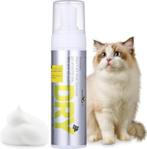 Cat Waterless Shampoo - No Rinse Formula for Quick Clean Between Baths, Hypoallergenic & Detangling, Reduce Itchy Skin Shedding & Odor Control,Vet-Recommended for Kittens/Senior Cats