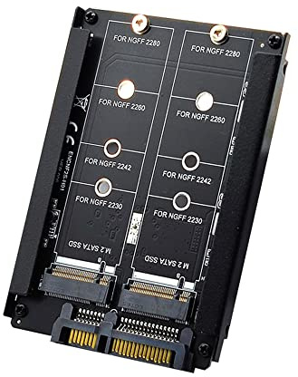 Xiwai Dual NGFF B+M Key M.2 Tarjeta SSD JBOD Raid0 Span Bridge a 6.3 cm SATA Combo HDD unidad de disco duro