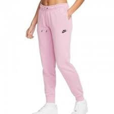 NIKE - Pantaloni da Tuta W NSW ESSNTL Pant Reg FLC MR/W NSW ESSNTL Pant Reg FLC MR in Cotone, Rosa Pastello (L)