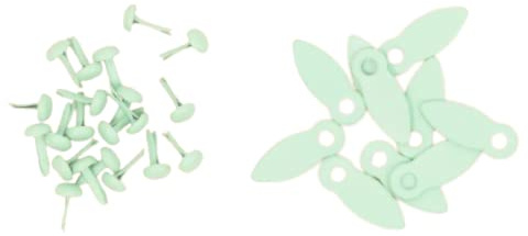 Craftelier - Brads und Drehknöpfe zum Erstellen von Verschlüssen bei Scrapbooking- und Bastelprojekten | inkl. 50 Brads und 50 Knöpfe | Größe 17 x 7 mm (0,67 x 0,28 Zoll) - Türkis