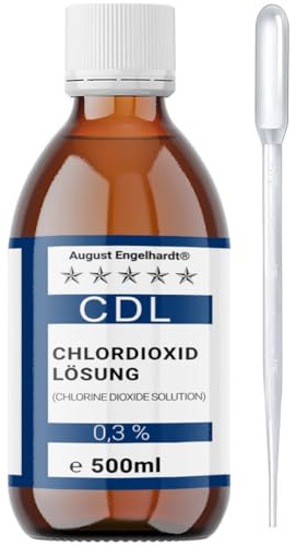 500ml Chlordioxid-Lösung 0,3% – CDL/CDs in Braunglasflasche & HD-PE Pipette zum Tropfen