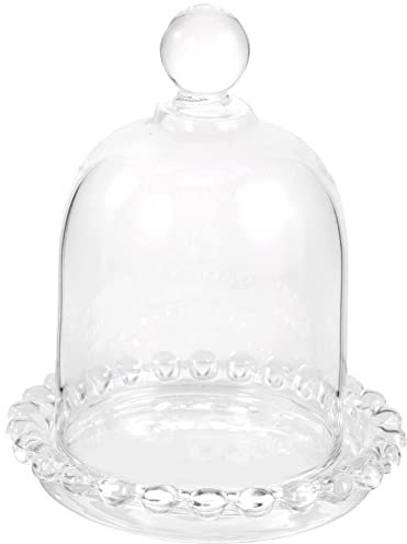 Cabilock Small Cake Tray with Dome Cover Elegant Glass Cupcake Stand Multi-functional Dessert Plate for Parties Home and Cafes for Serving Appetizers and Sweets
