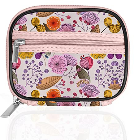 Serfeymi Pilulier Semainier Pilulier Medicaments 7 Jours Semainier Medicament Boîtes à Pilules de Voyage Avec étui à Fermeture éclair pour la Médecine, la Vitamine, le Supplément - Floraison 03