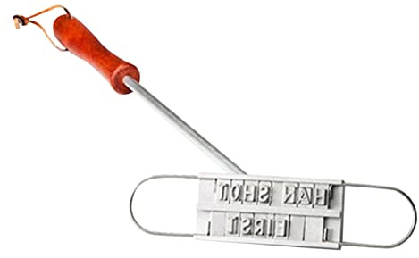 Yardwe Fer à Marquer pour Barbecue 55 Lettres Alliage D'aluminium | Manche en Bois, Outil de Changement des Lettres Inclus, pour Barbecue Extérieur et Pique-niques