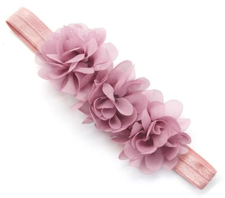 2 Stück Baby Haarband Chiffon Baby Stirnband Blumen Stirnband Baby Mädchen Stirnbänder Elastischer Turban Haarschmuck für Säuglinge Kleinkinder Neugeborene,Babyzubehör Haarschmuck,Altrosa