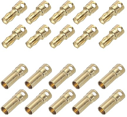 QUARKZMAN 10 Coppie Banana Spine Connettore 3.5mm Maschio Femmina | per Altoparlante Filo RC Batteria ESC Motore