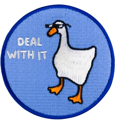 Urbanski Patch 'Lustige Gans mit Brille - Deal with it' - 7,4 x 7,4 cm - Aufnäher - Appliqué - 1 Stück