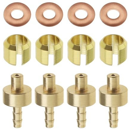VGOL 4 Sets Fahrrad Bremse Olive Einsatz Kompatibel mit Hope Bremsschläuchen Mountainbike Scheibenbremse Olive und Einsatz Pack Bremsleitung Olive Connector Insert Ersatz