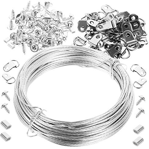 BESTonZON 1 Satz Fotorahmen-lanyard-haken Fotoaufhänger Bildaufhänger-kit Bilderrahmenaufhänger Rahmenhaken Bilderrahmen-aufhängeset Hängender Draht Kleiderbügel Gewöhnliche Rostfreier Stahl